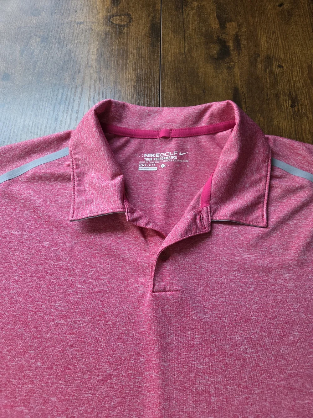 Nike Golf Tour Performance Dri Fit Polo Heathered Pink Size Large